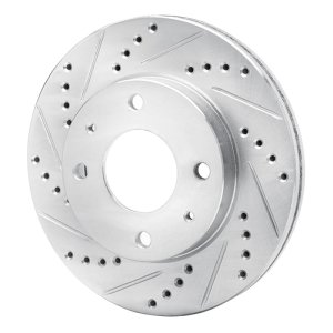 Hyundai Sonata Brake Rotor (1) - Front Left - R1 Concepts - Drilled & Slotted - Silver - `01-`03